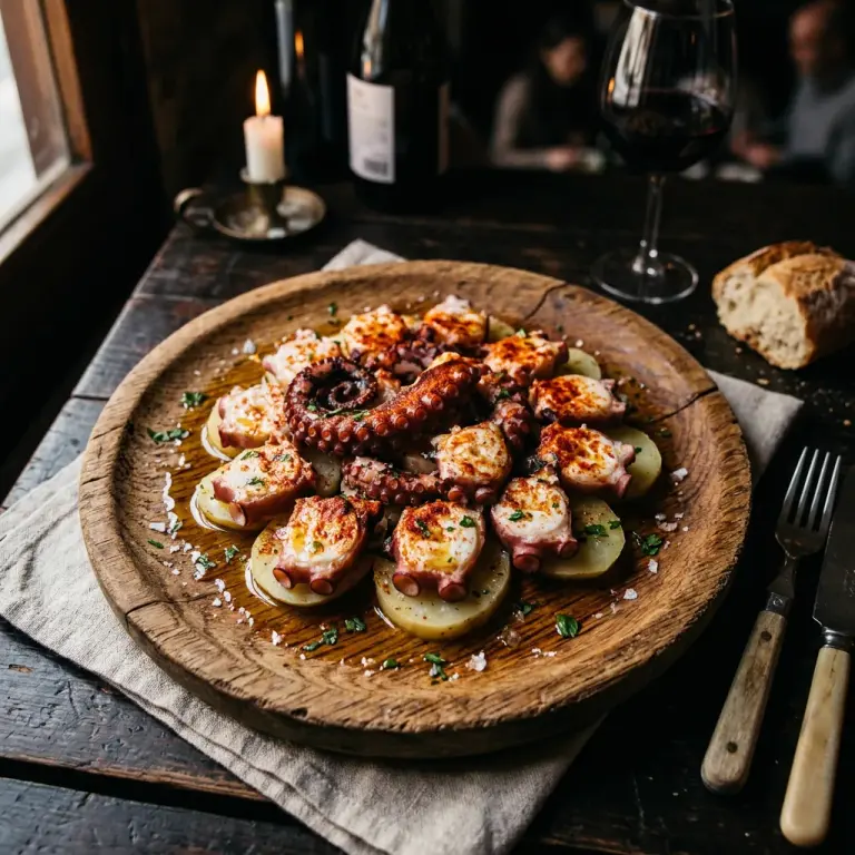Imagen editorial de pulpo de inspiración gallega